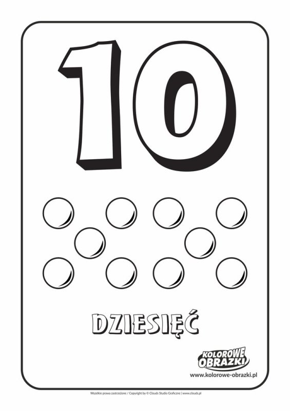 Цифра 10 раскраска