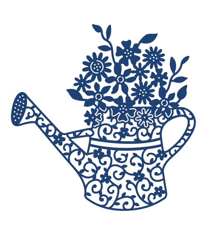 Вытынанка лейка с цветами