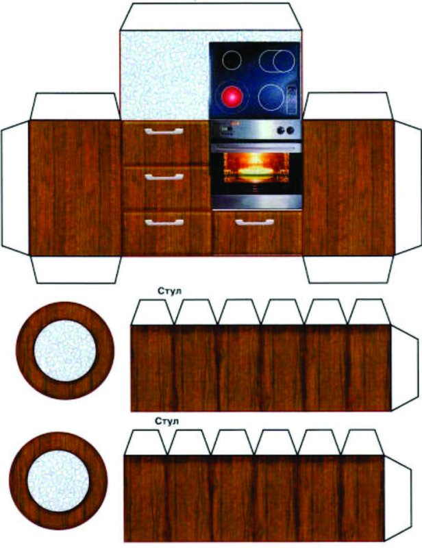 Развертка мебели для кукол