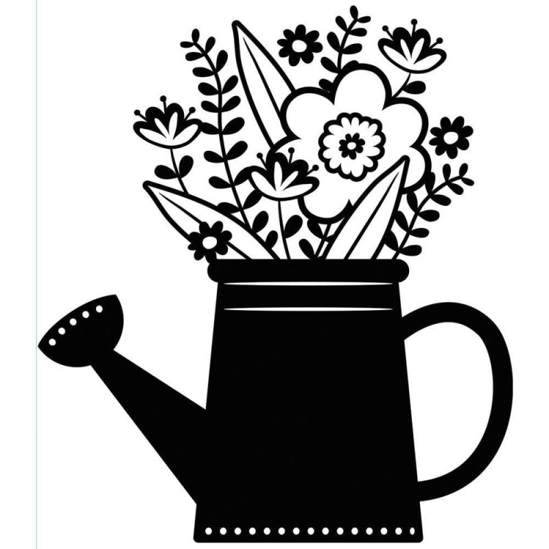 Трафарет лейка с цветами