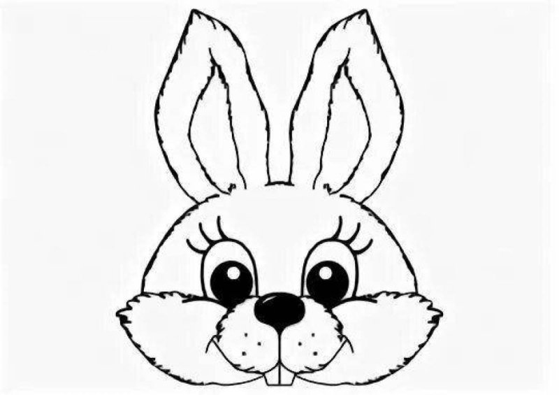 Мордочка зайчика раскраска