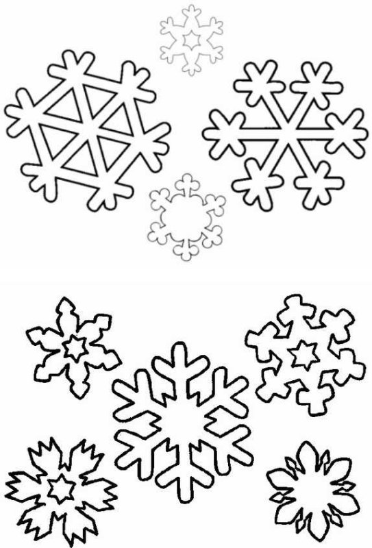Маленькие снежинки для вырезания