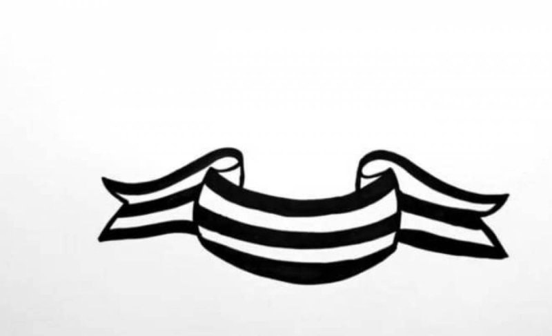 Лента черно белая