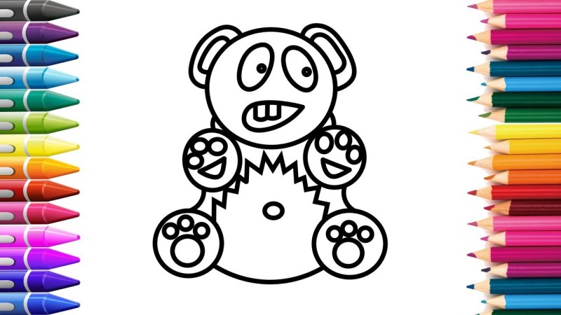 Желейные мишки раскраска