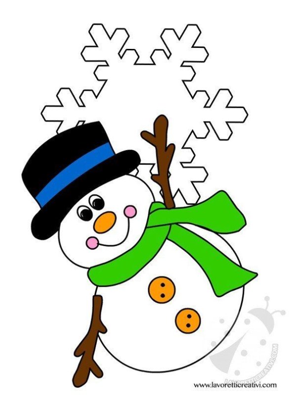 Нарисовать снеговика