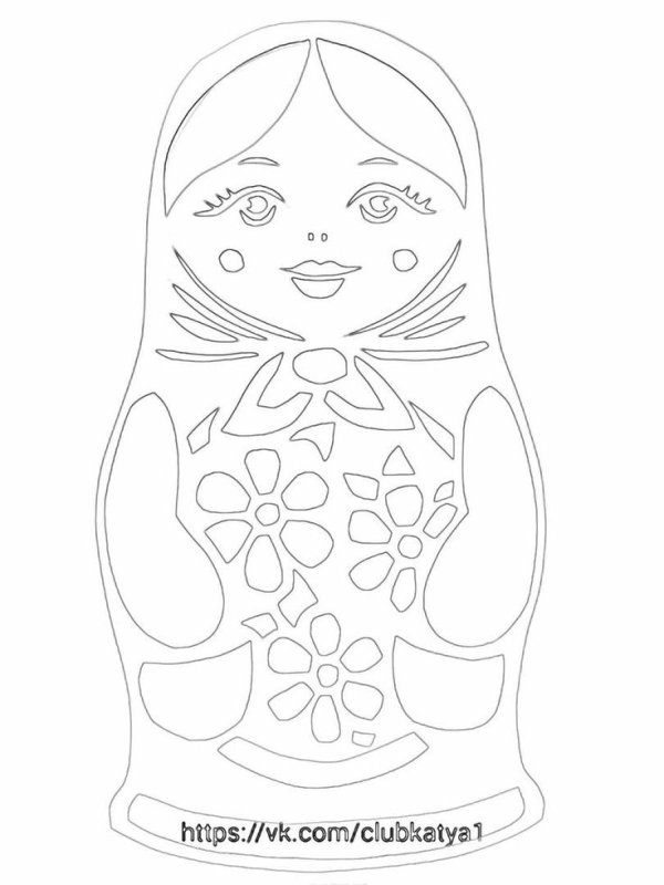 Матрешка трафарет