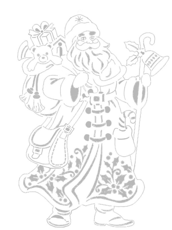 Новогодние украшения для окон дед Мороз и снегурка