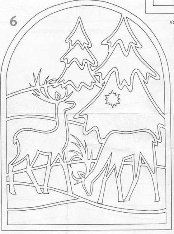 Новогодние ветраж на окна