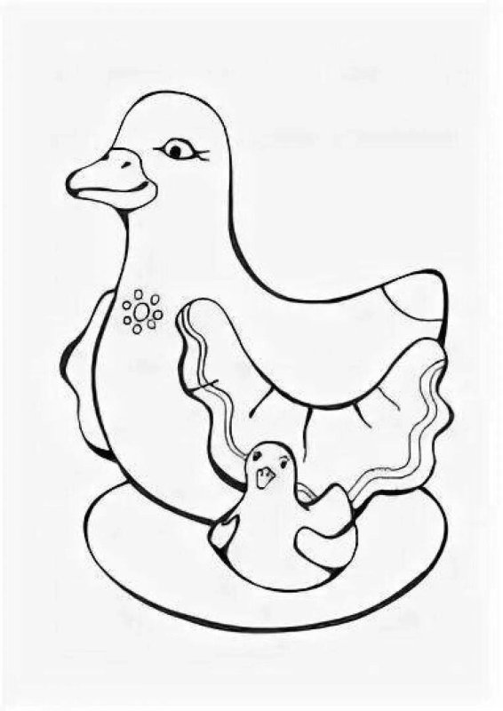 Дымковская игрушка шаблоны для рисования уточка