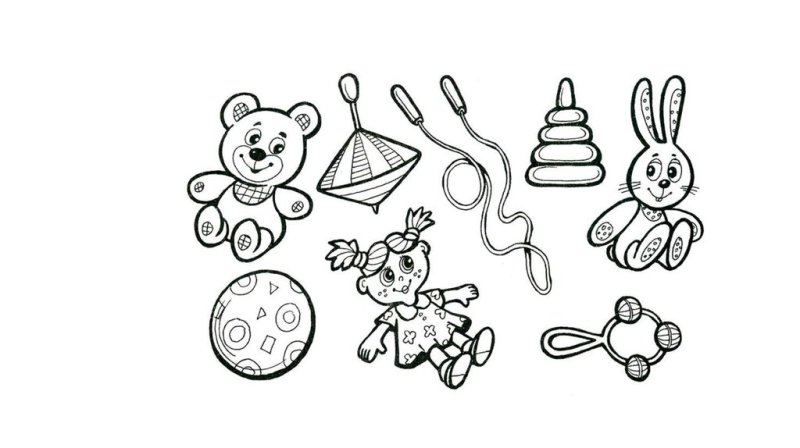 Раскраска. Игрушки
