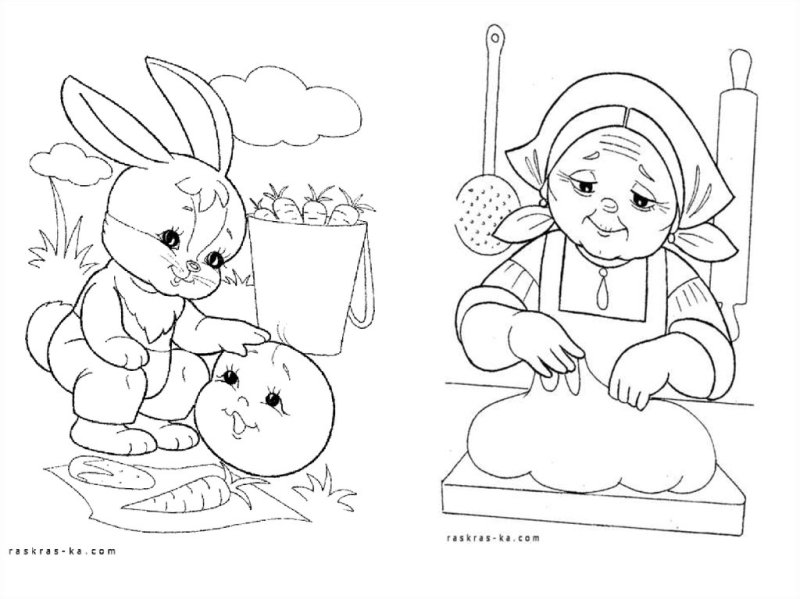 Колобок раскраска для детей