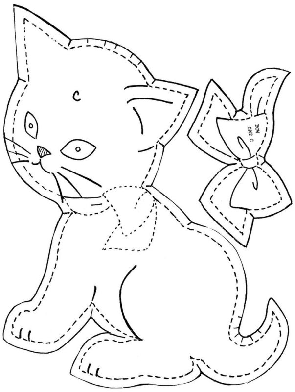 Трафарет кота для шитья