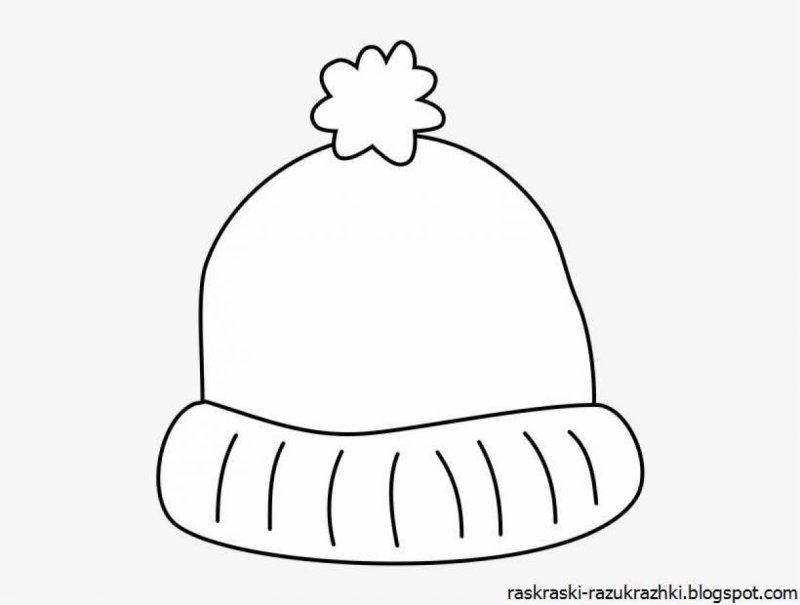 Зимняя шапка раскраска для детей