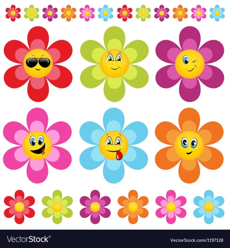 Цветочки разного цвета для детей