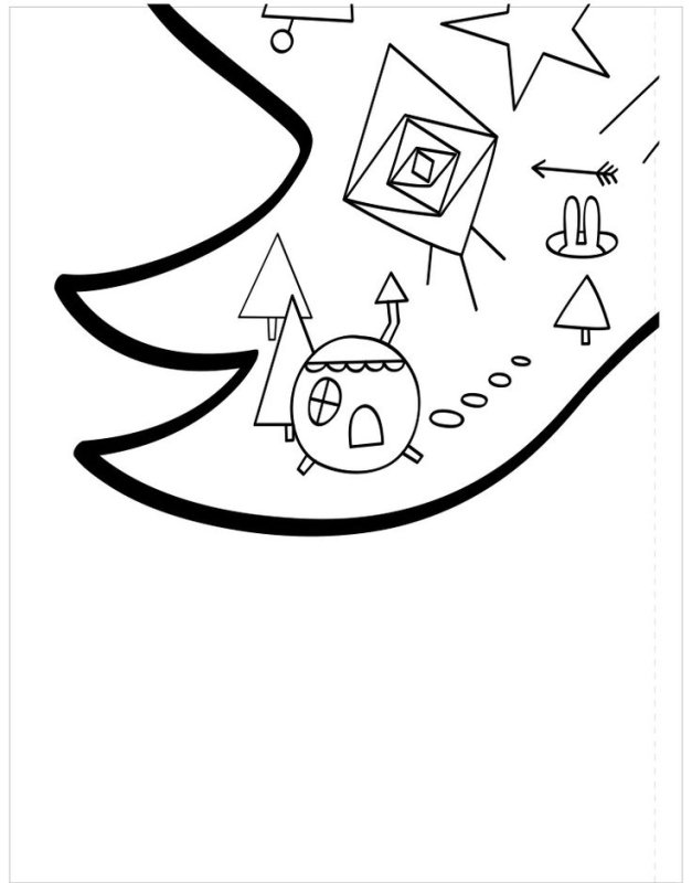 Елка раскраска большая