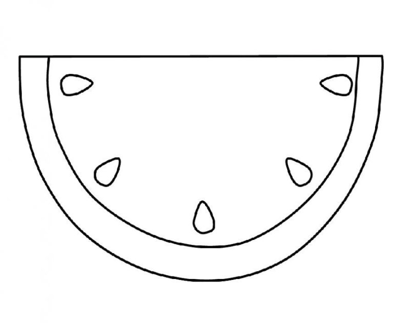 Долька арбуза раскраска для детей