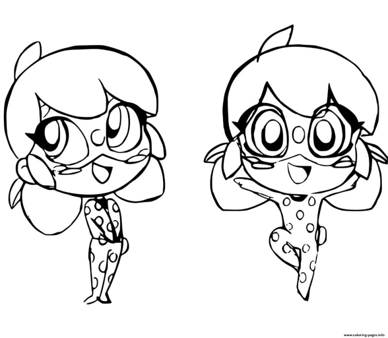 Леди баг Чиби раскраска