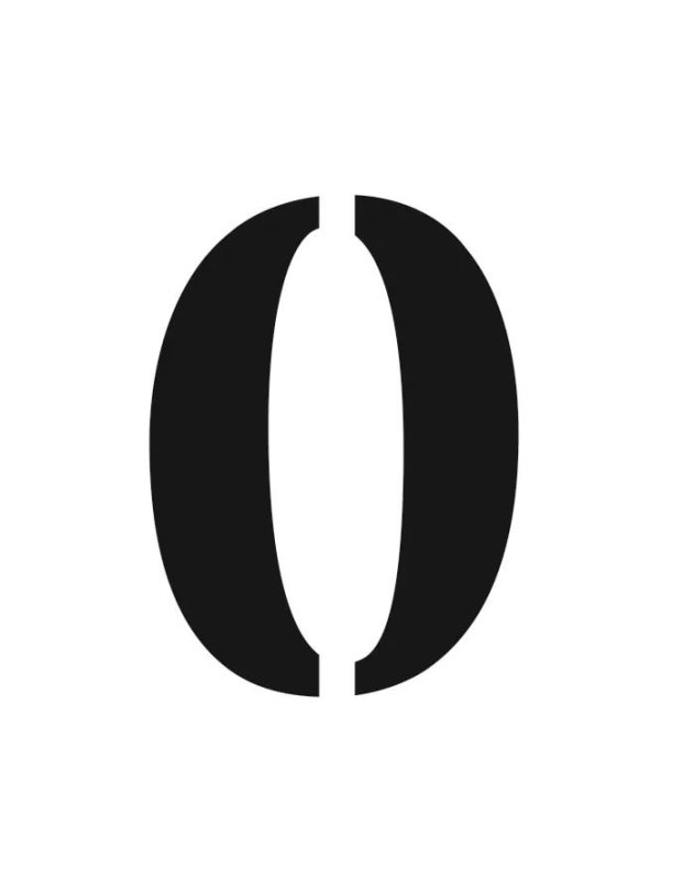 Цифра 0 трафарет