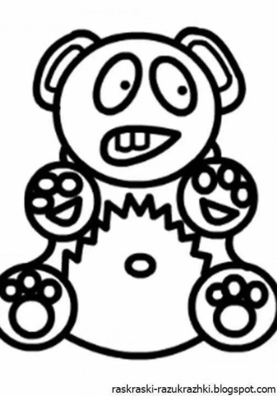 Мишка Валерка раскраска