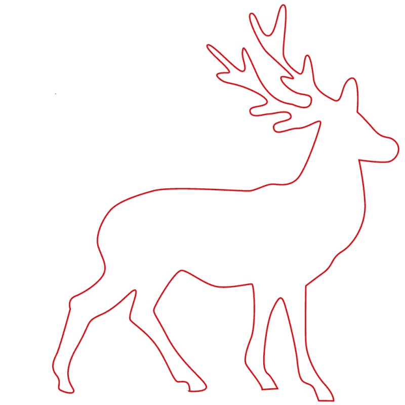 Трафарет оленя для вырезания