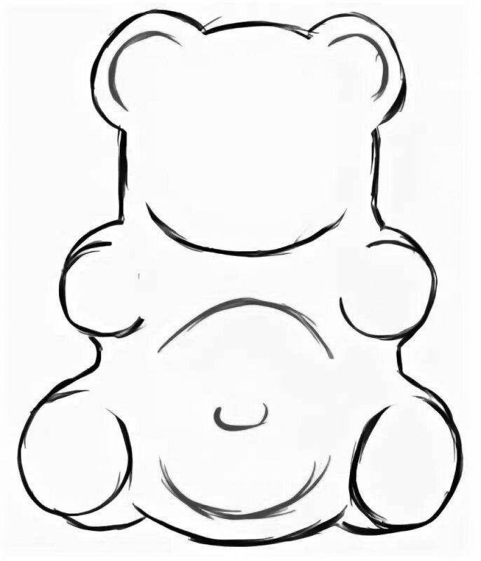 ЖЕЛЕЙНЫЙ медведь Валера для срисовки