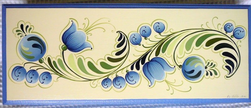 Гжель орнамент в полосе