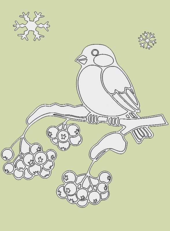 Снегирь трафарет
