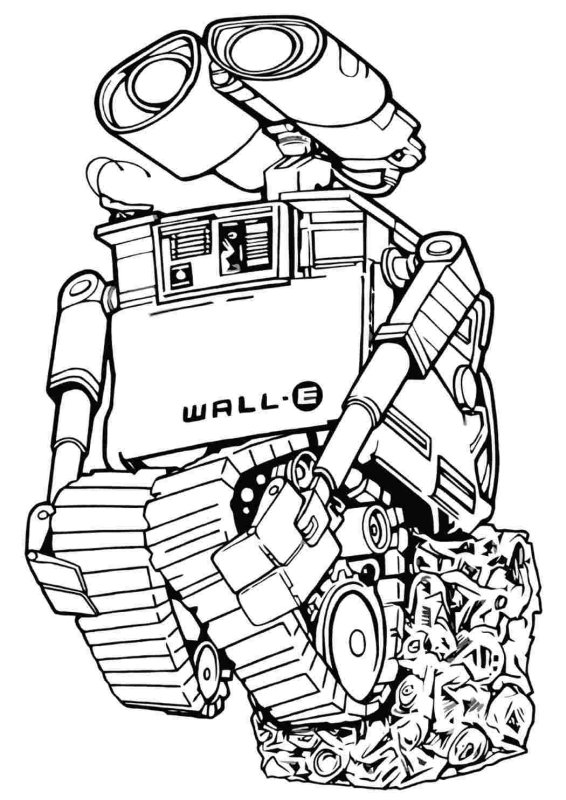 Раскраска робот Валли