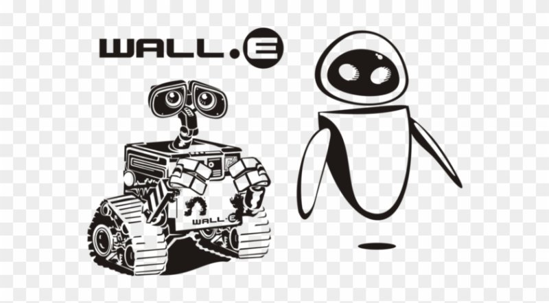 Робот черно белый