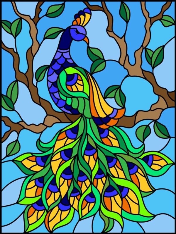 Эскиз витража в цвете