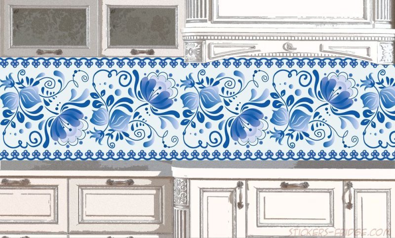 Кухонный фартук Гжель