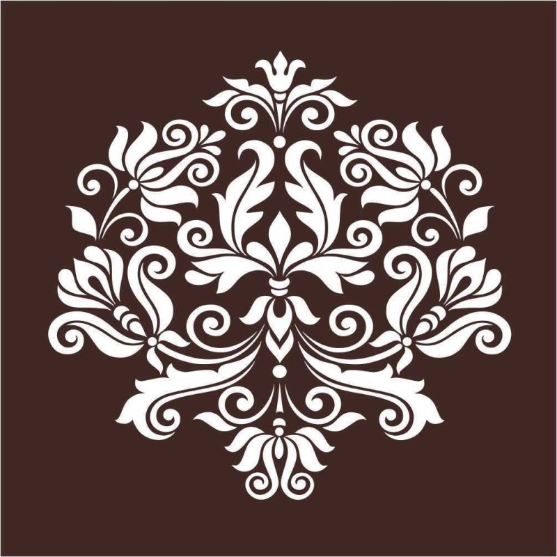 Дамасский узор трафарет для стен