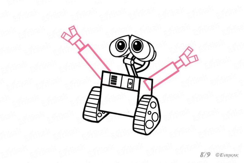 Раскраска робот Валли