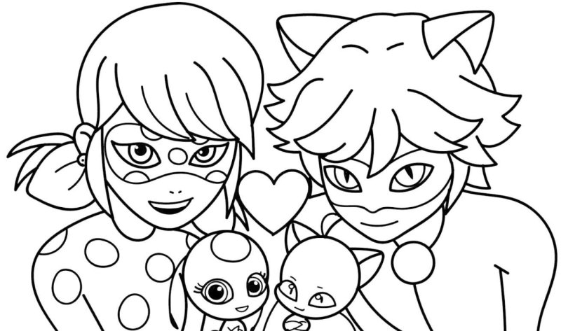 Разукрашка леди баг