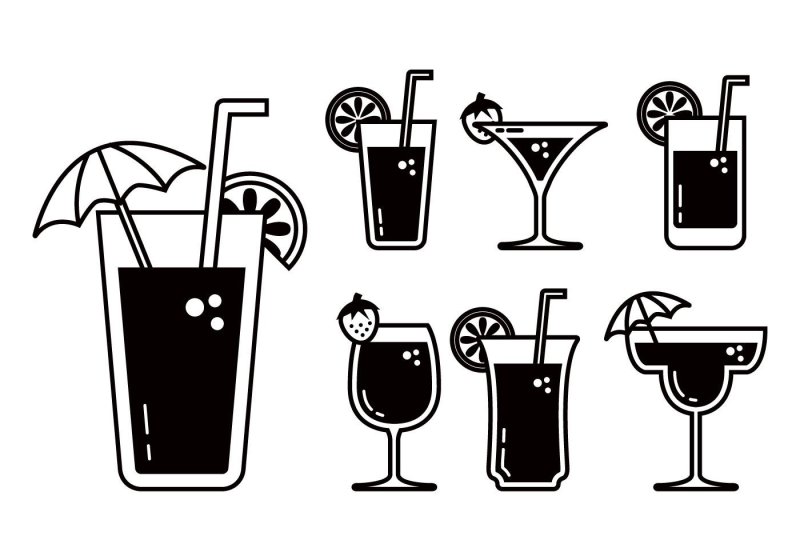 Напитки коктейли вектор