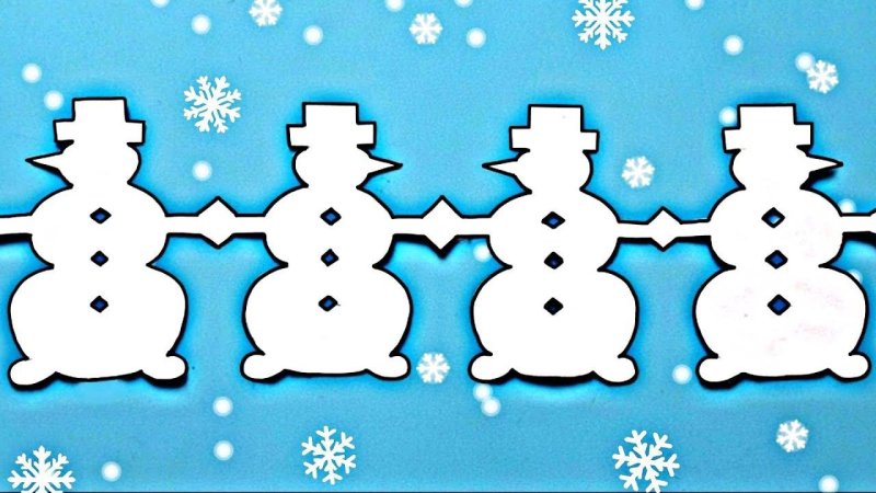 Новогодняя гирлянда из снеговиков