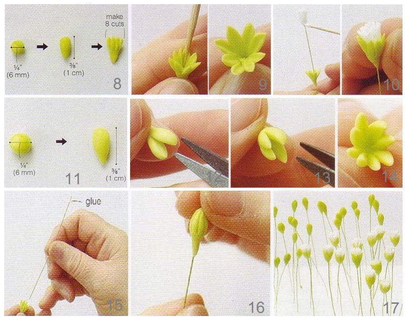 Лепка цветов из холодного фарфора