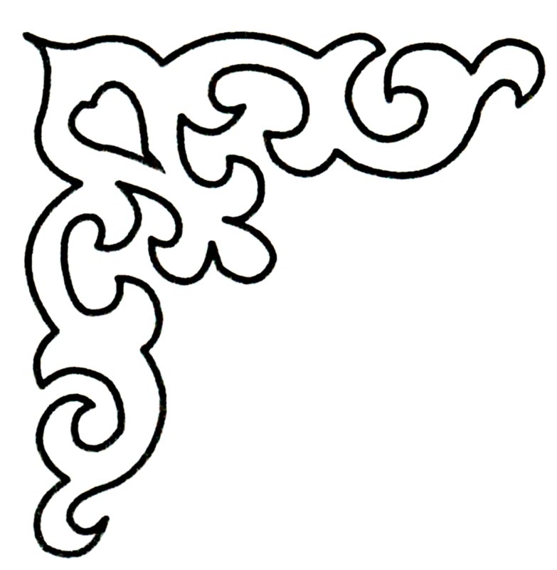 Угловой узор трафарет для вырезания