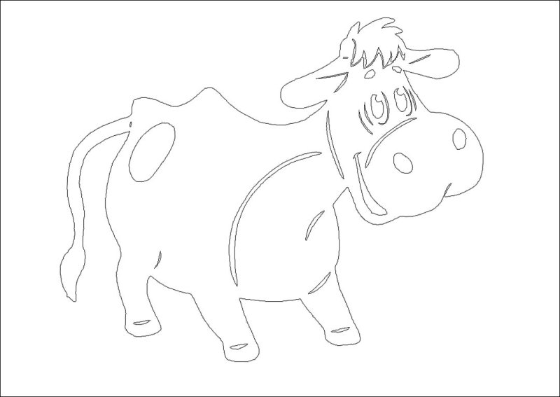 Новогодние трафареты для вырезания корова