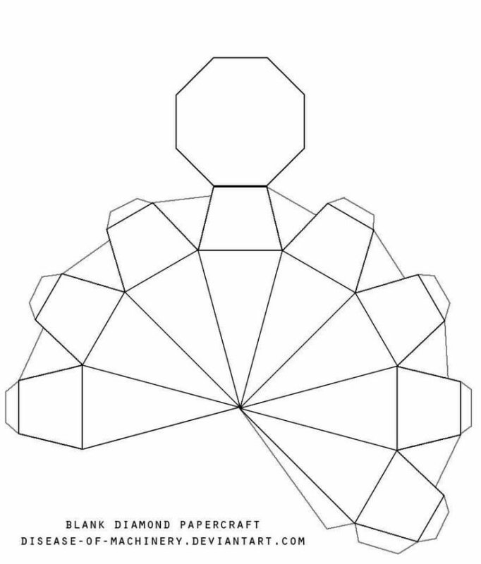 Паперкрафт Кристалл развертка