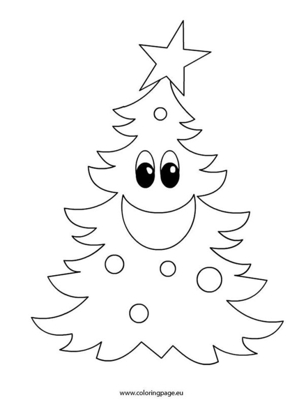 Елка раскраска