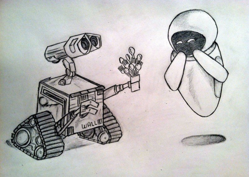 Валли и ева карандашом