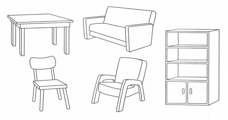 Раскраска мебель для малышей