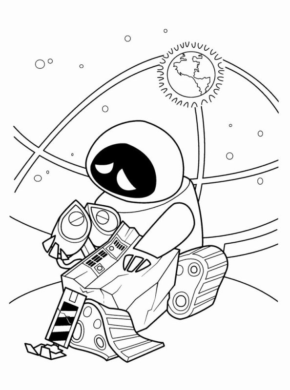 Раскраска Валли и ева