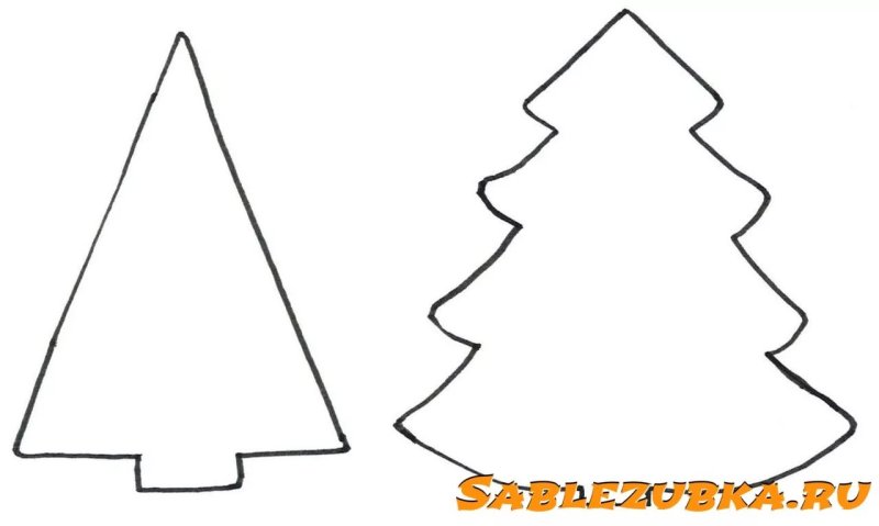 Трафарет елка для торта