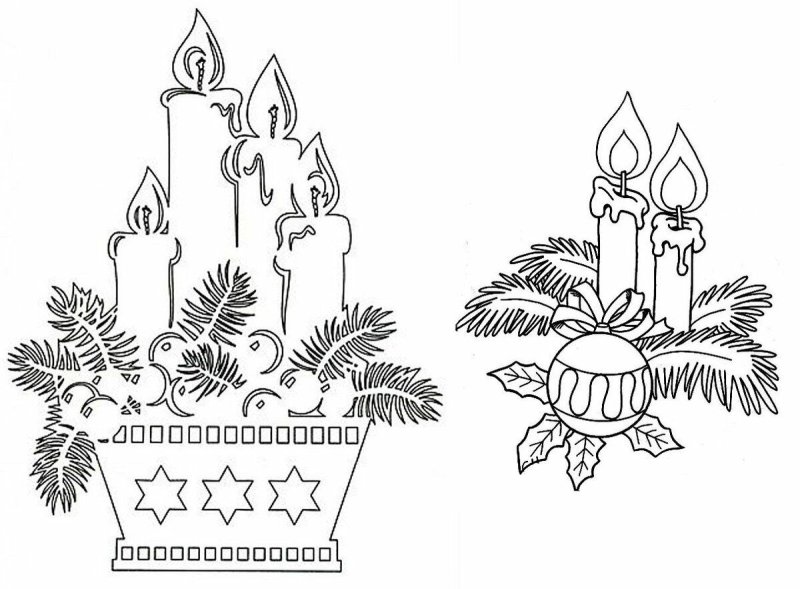 Трафареты на окна новогодние