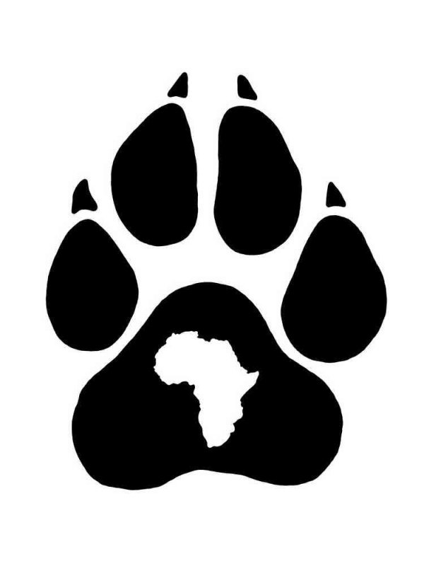 Лапа медведя трафарет