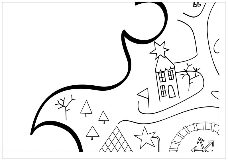 Елочка раскраска большая