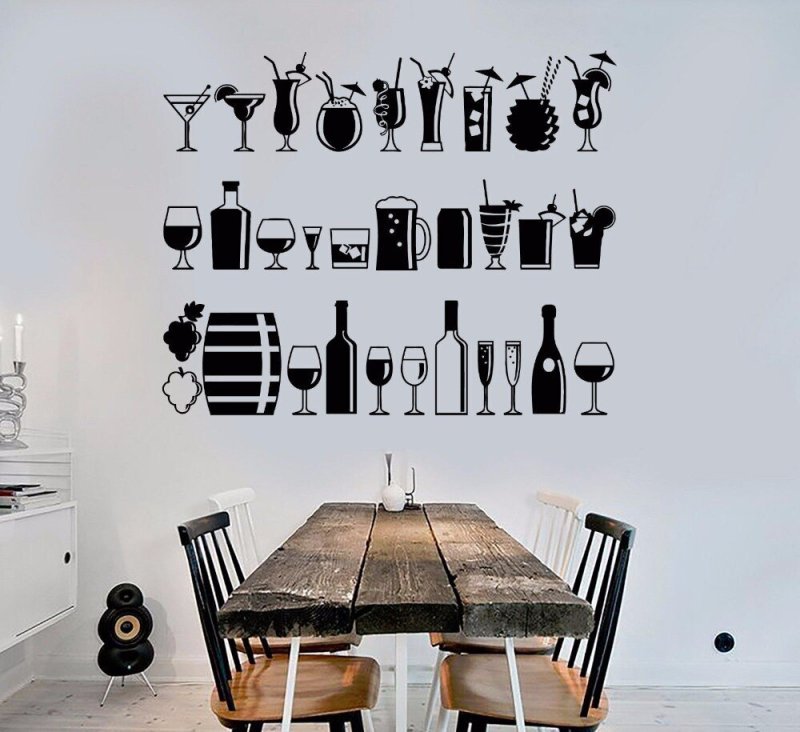 Наклейки на стену бара