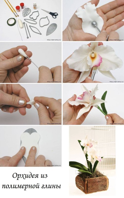 Цветы из холодного фарфора